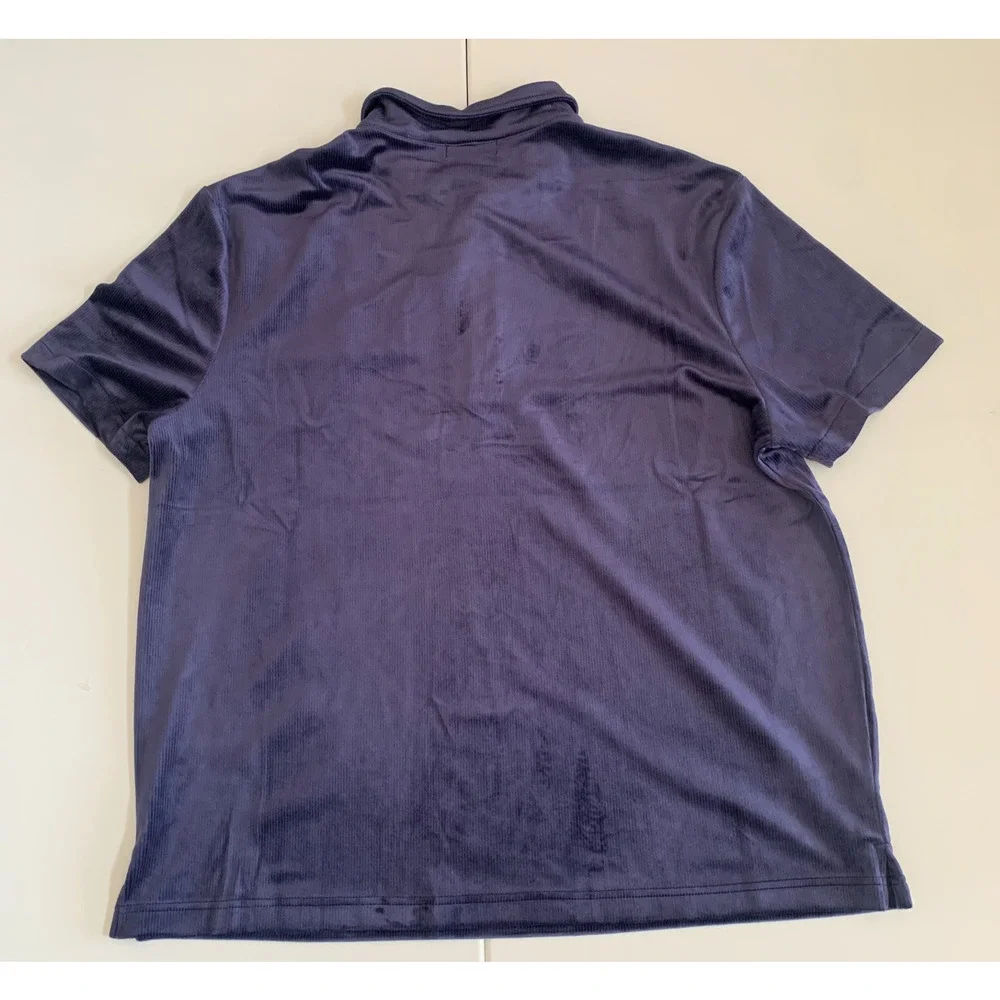 True Religion Men's Size L Short Sleeve Velour Polo Shirt Style 109788 Brand New